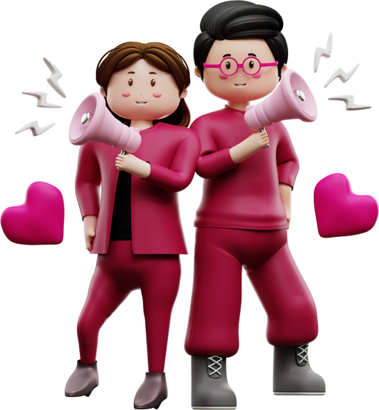 3d valentine couple character